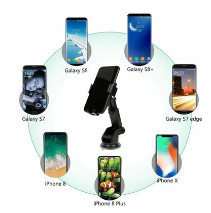 Qi Wireless Fast Charging Car Charger Mount Holder Stand 2 in 1 for Cell Phone