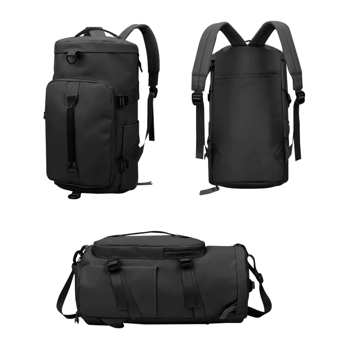 Overnight Bag Gym Travel Duffle Bag for Men and Women Weekender, Multifunctional, Black