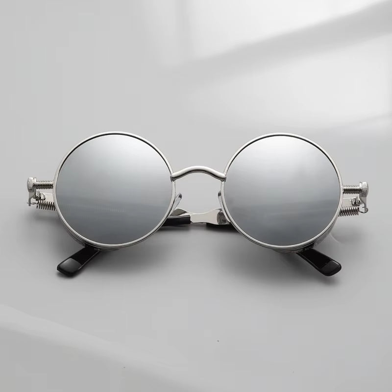 Metal Steam Punk Style Sun Glasses Steampunk Fashion Men Retro round Sunglasses