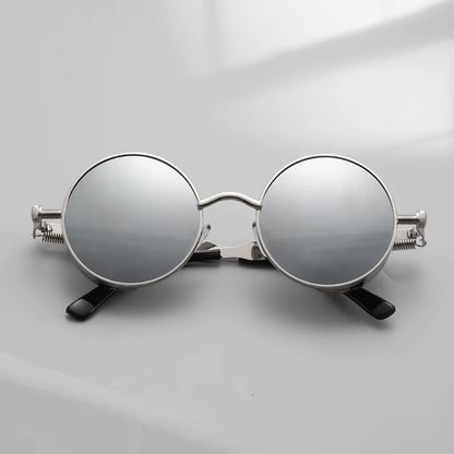 Metal Steam Punk Style Sun Glasses Steampunk Fashion Men Retro round Sunglasses
