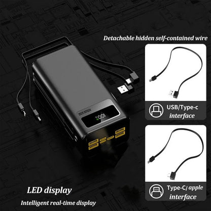 Finew Portable Charger 60000 Mah 120W Super Fast Charger Outdoor Camping Live Power Bank, Power Station LED Display External Battery Pack, Compatible with All Smartphones