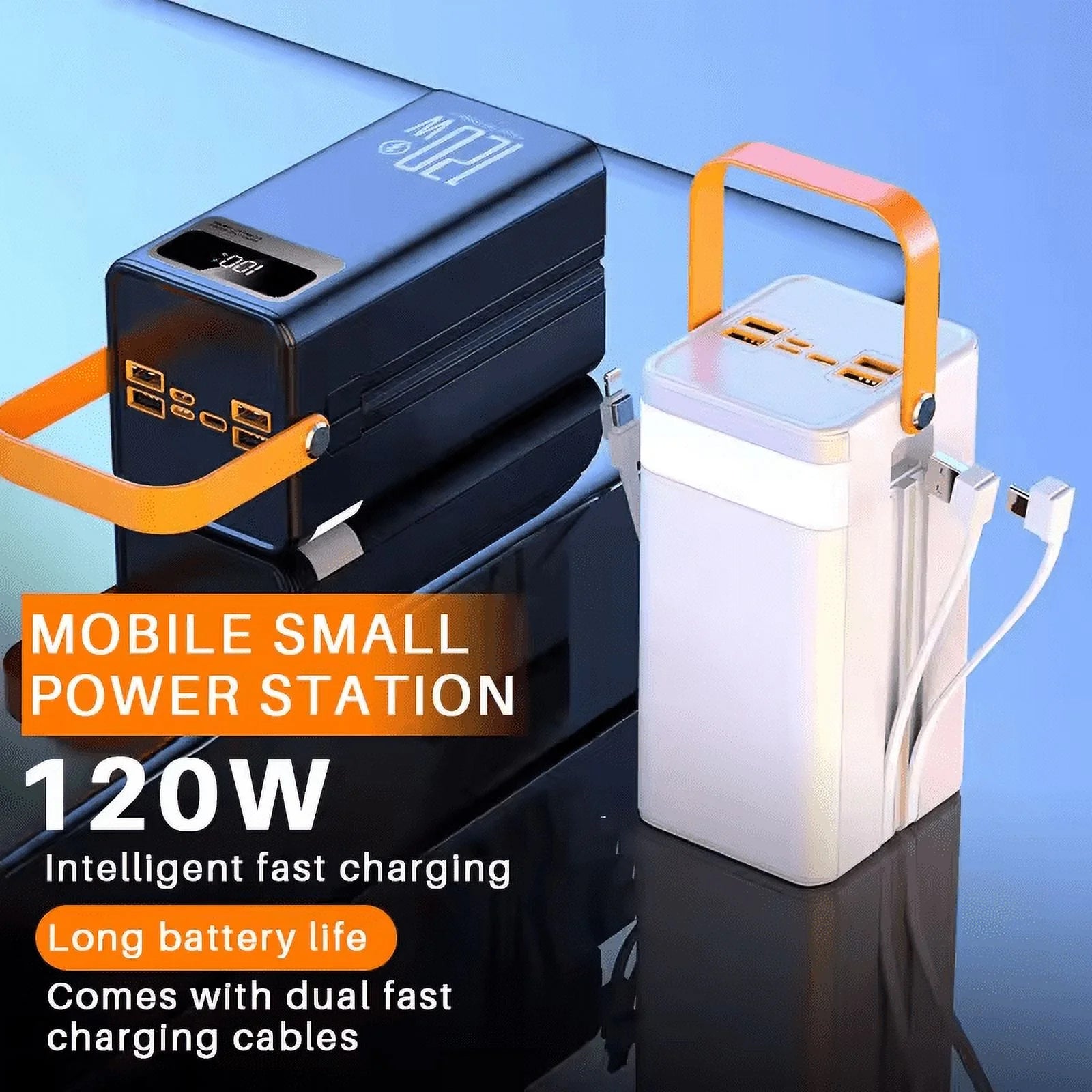 Finew Portable Charger 60000 Mah 120W Super Fast Charger Outdoor Camping Live Power Bank, Power Station LED Display External Battery Pack, Compatible with All Smartphones