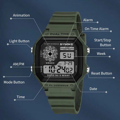 Outdoor Sport Watch Men  Brand Multifunction Watches Alarm Clock Chrono Waterproof Digital Watch Reloj Hombre