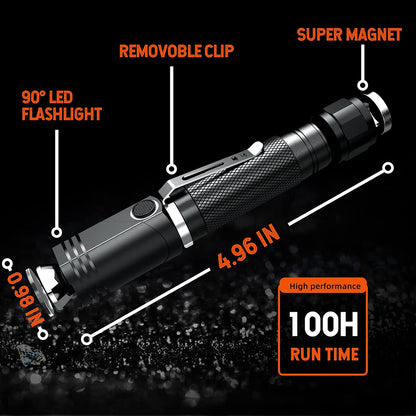 Flashlights,Rechargeable Magnetic Flashlight Super Bright 1000 Lumens 6 Modes Led Flashlight for Camping,Garage Work, 90°Twist EDC Pocket Tactical Flashlight IP65 Waterproof N9