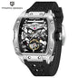 2025 New  42MM Tonneau Men Mechanical Watch Luxury Sapphire Glass Automatic Watch 50M Waterproof Skeleton Watch Men