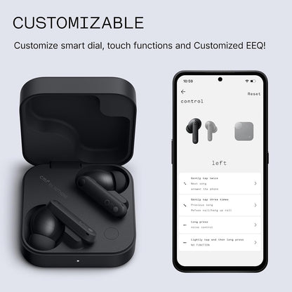 CMF Buds Pro 2 Wireless Earbuds with Smart Dial, 50Db Hybrid Noise Cancelling Earbuds Wireless Bluetooth 5.3, 11Mm Bass with LDAC, 6 Hi-Res Audio Mics, 43H Playtime, Fast Charging Case, Dark Grey
