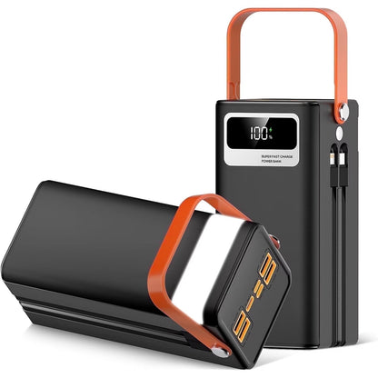 Finew Portable Charger 60000 Mah 120W Super Fast Charger Outdoor Camping Live Power Bank, Power Station LED Display External Battery Pack, Compatible with All Smartphones