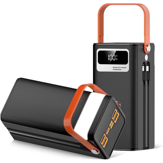 Finew Portable Charger 60000 Mah 120W Super Fast Charger Outdoor Camping Live Power Bank, Power Station LED Display External Battery Pack, Compatible with All Smartphones