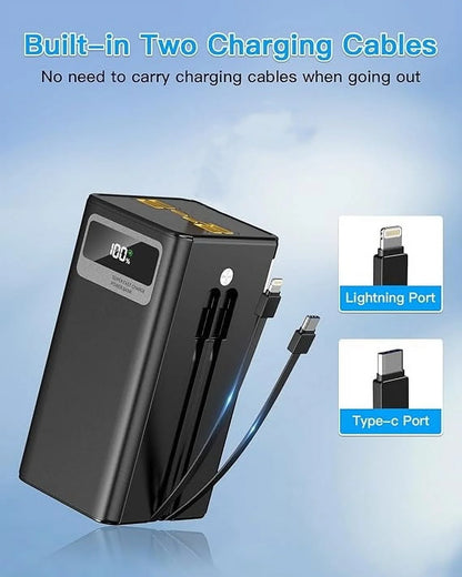 Finew Portable Charger 60000 Mah 120W Super Fast Charger Outdoor Camping Live Power Bank, Power Station LED Display External Battery Pack, Compatible with All Smartphones