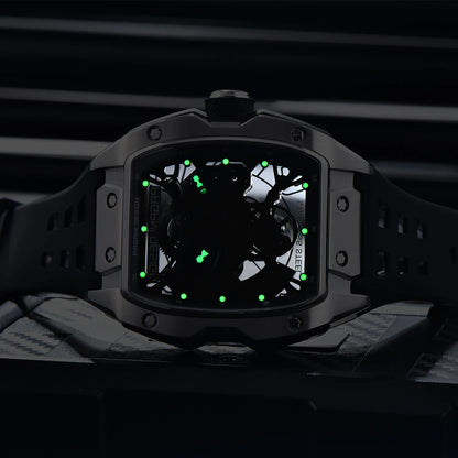 2025 New  42MM Tonneau Men Mechanical Watch Luxury Sapphire Glass Automatic Watch 50M Waterproof Skeleton Watch Men