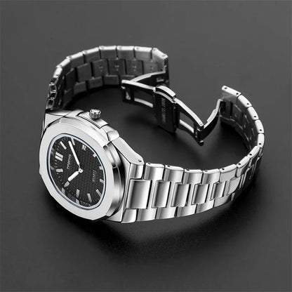 2024 New Luxury Watch Business Waterproof Male Clock Luminous Date Stainless Steel Square Quartz Watch Men Watch Reloj Hombre