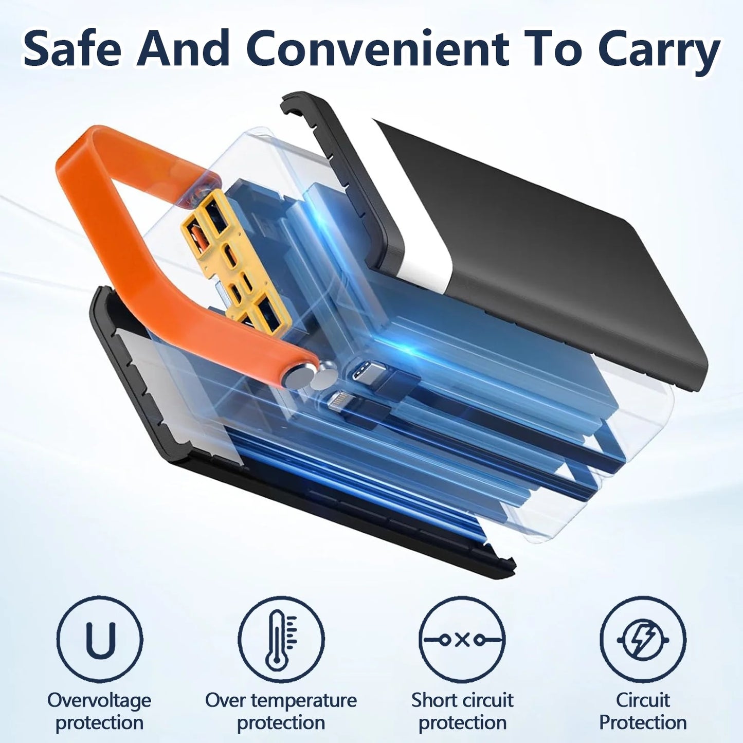 Finew Portable Charger 60000 Mah 120W Super Fast Charger Outdoor Camping Live Power Bank, Power Station LED Display External Battery Pack, Compatible with All Smartphones