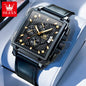 9925 Luxury Men Watch Gold Multi Functional Square Quartz Watch Waterproof Luminous Timing Watch Sports Leather Men Watch