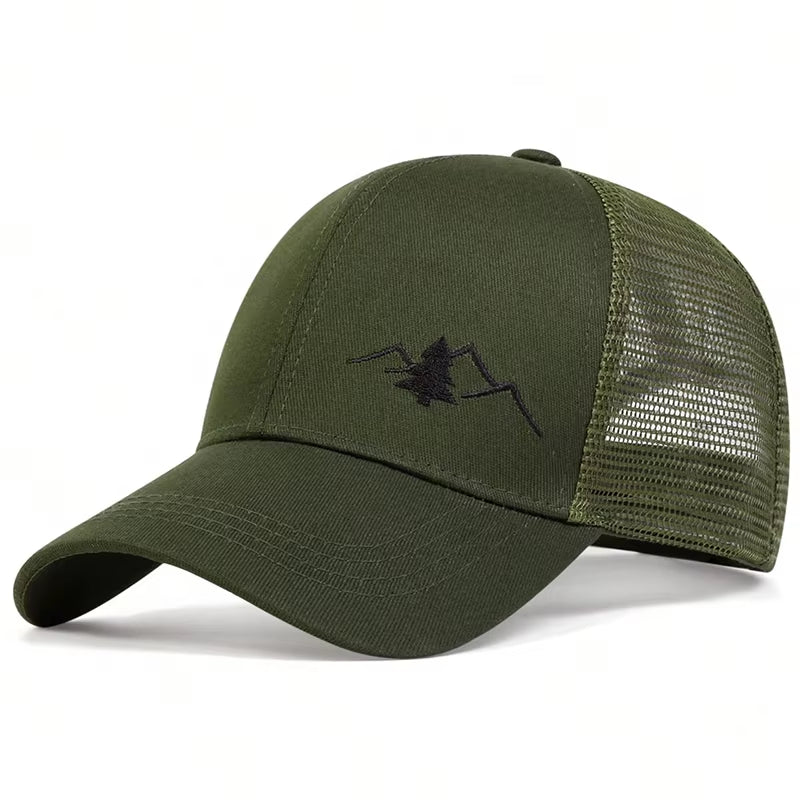Unisex Casual Baseball Cap Sports Snapback Hat Mountain Embroidery Hip Hop Hats Summer Breathable Mesh Caps Gorras