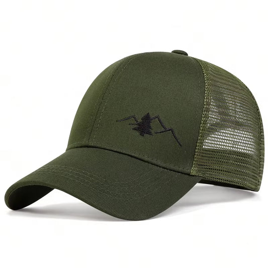 Unisex Casual Baseball Cap Sports Snapback Hat Mountain Embroidery Hip Hop Hats Summer Breathable Mesh Caps Gorras