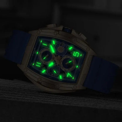 Business Watch for Men Fashion Silicone Square Watch Men Casual Sport Waterproof Chronograph Quartz Clock Male Reloj Hombre