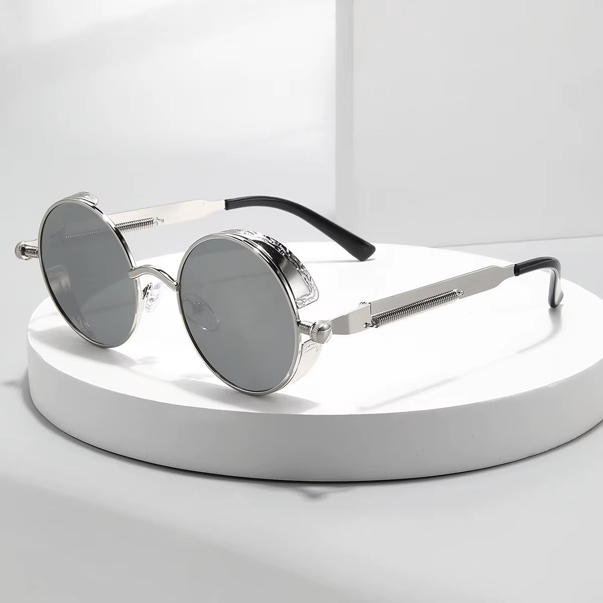 Metal Steam Punk Style Sun Glasses Steampunk Fashion Men Retro round Sunglasses
