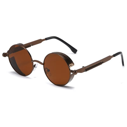 Metal Steam Punk Style Sun Glasses Steampunk Fashion Men Retro round Sunglasses