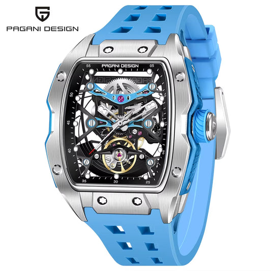 2025 New  42MM Tonneau Men Mechanical Watch Luxury Sapphire Glass Automatic Watch 50M Waterproof Skeleton Watch Men