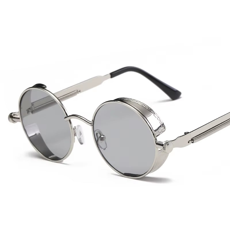 Metal Steam Punk Style Sun Glasses Steampunk Fashion Men Retro round Sunglasses