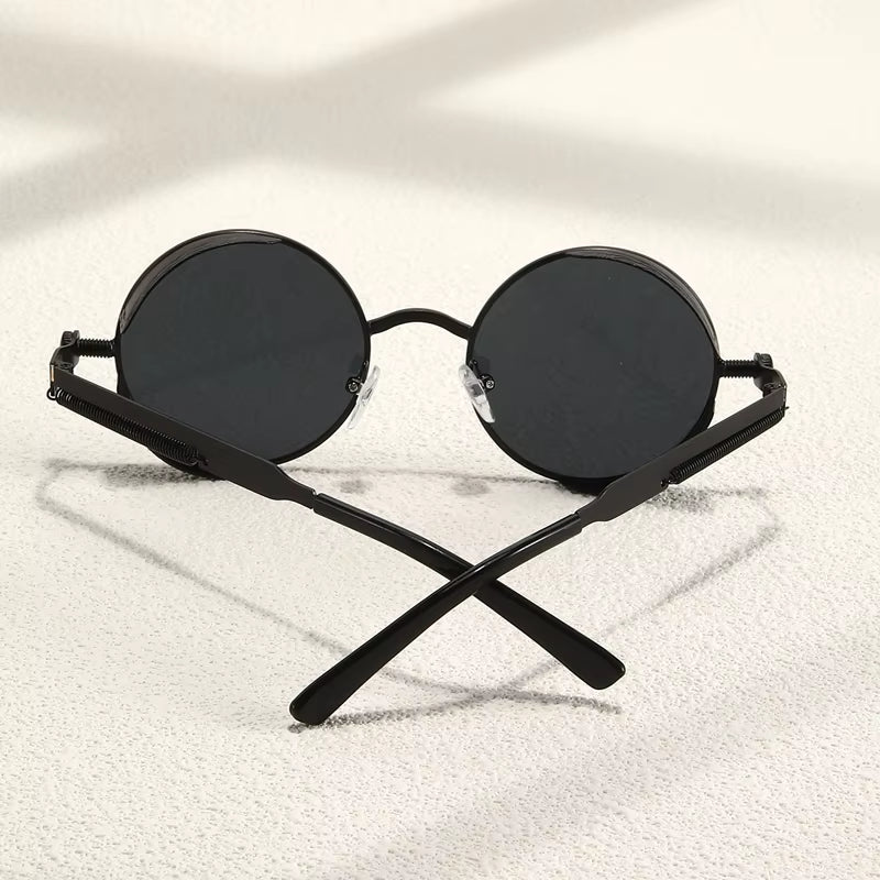 Metal Steam Punk Style Sun Glasses Steampunk Fashion Men Retro round Sunglasses